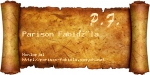 Parison Fabióla névjegykártya